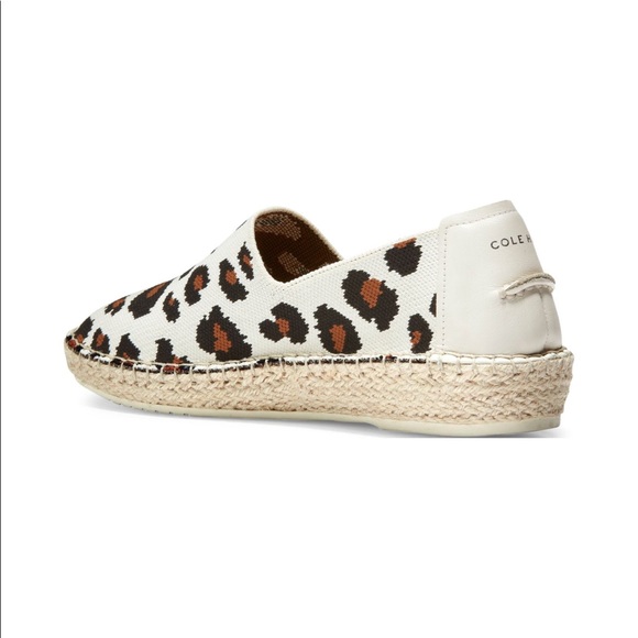COLE HAAN CloudFeel Stitchlite Leopard-Print Leather Espadrilles. - Picture 3 of 6